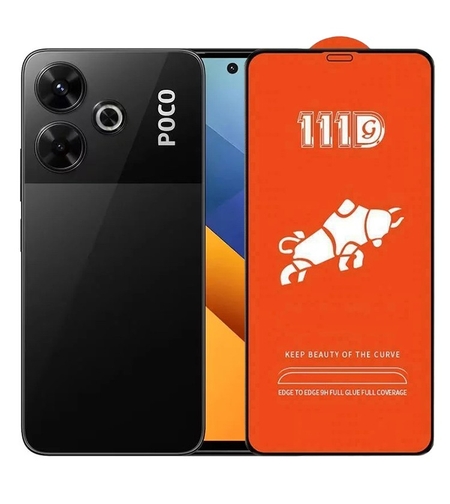 Folie Sticla Securizata pentru Xiaomi Mi Poco M6, Vafy, Sticla de Protectie Compatibila cu Xiaomi Mi Poco M6, Full Cover 111D, HD, Margini Negre, Transparenta