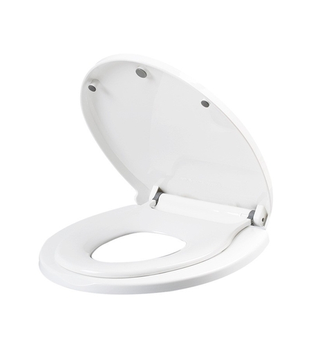 Capac de Toaleta cu Reductie 2 in 1, Flippy, pentru Copii si Adulti, Coborare Lenta si Silentioasa, Instalare Usoara, din PP5 , in Forma de U, Alb