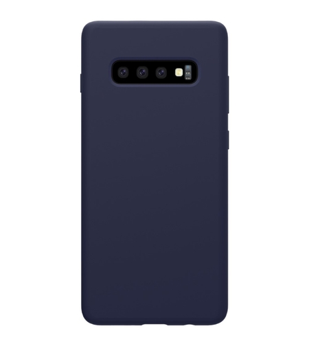 Husa protectie compatibila cu Samsung S10 Plus Liquid Silicone Case Albastru inchis