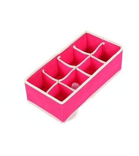 Cutie De Depozitare, Flippy, Pentru Lenjerie, Sosete Si Sutiene, Material Textil, 8 Compartimente, 32 x 16 x 10 cm, Culoare Roz