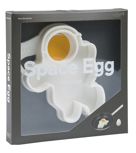 Forma pentru Alimente, Flippy, pentru Omlete/Prajituri/Clatite, din Silicon, Model Astronaut,15 x 11.5 x 2 cm, Alb