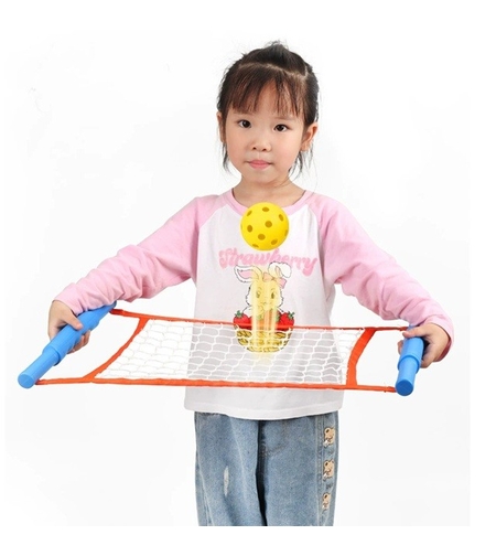 Joc Spikeball, Flippy, Joc in 2, pentru Plaja, Parcuri, Interior, 2 Plase, 2 Mingi, Multicolor