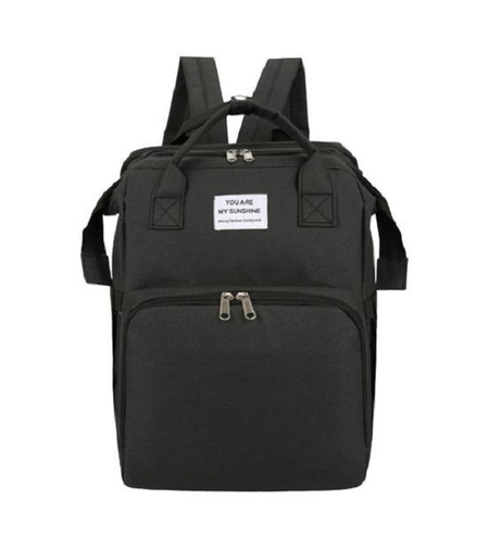 Rucsac Multifunctional pentru Mamici, Flippy, cu Patut Pliabil si Baza de Schimbat, Rezistent la Apa, Capacitate Mare, Usor, Compartimente Multiple, Buzunar Termic pentru Lapte, 42 x 32 x 22 cm, Negru