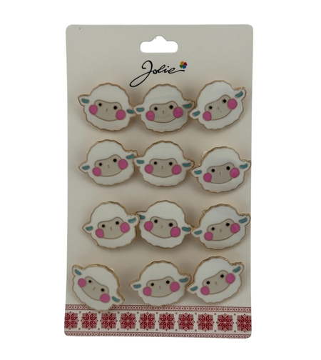 Set 12 Brose Martisor pentru Copii, Jolie, Model Oita, Alb