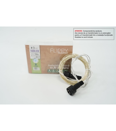Instalatie de Craciun Tip Liniar, 8 jocuri de lumini, Fir Cupru, 10 m, 100 LED -uri, Alb Rece
