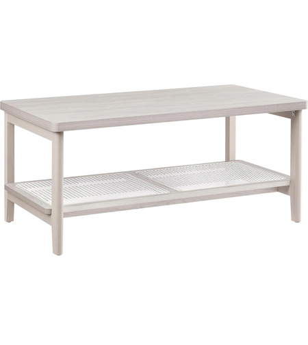 VASAGLE Masuta de cafea, din MDF, cu spatiu de depozitare pe 2 nivele, 55x100x45 cm, stil boho, bej