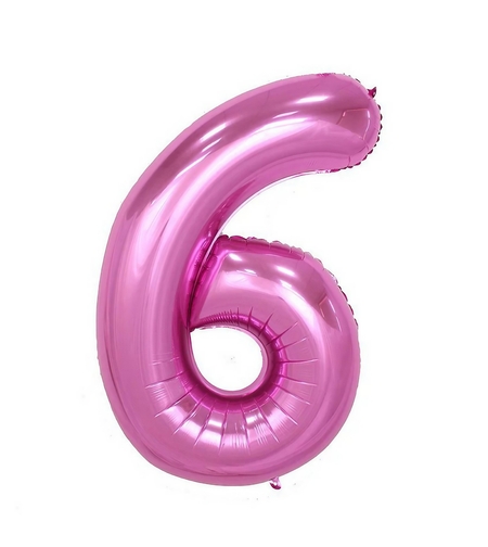 Balon din Folie Flippy, Cifra 6, 81 cm, Pentru Aer sau Heliu, Bulk, Mov