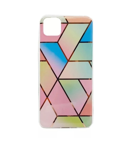 Husa protectie pentru Samsung S10 Soft IMD TPU Marble Geometric Roz