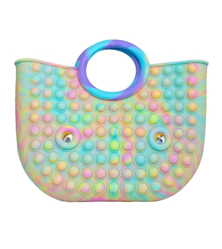 Jucarie Antistres, Flippy, Tip Pop It Now and Flip It, Geanta, din Silicon, 28 cm, Multicolor
