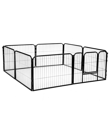 Tarc pentru animale de companie, din fier, forma configurabila, cu usa de acces, 5XL, 160x160x60cm, negru