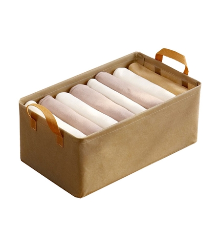 Cutie Depozitare Flippy, pentru Haine, lucruri, din Textil cu Cadru Metalic, Manere Laterale, forma Dreptunghiulara, 47 x 28 x 20 cm, volum 26 L, Kaki