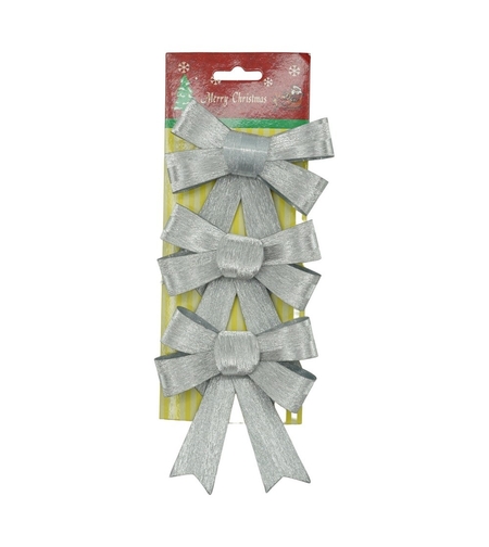 Set 3 fundite pentru brad, Argintii, 10 x 11 cm, din poliester, Flippy