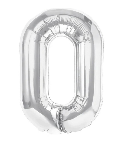 Balon Folie Metalizata Litera O, Flippy, 80 cm, Umflati cu Heliu sau Aer, Ambalaj Individual, Pai inclus, Argintiu