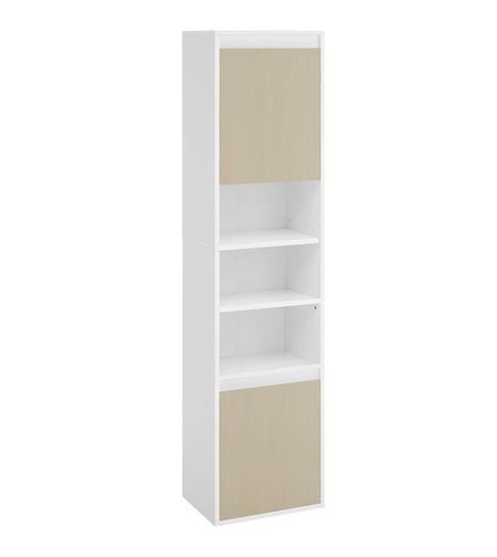 VASAGLE Dulap baie cu montare pe podea sau perete, 7 compartimente, 30x40x160 cm, alb bej