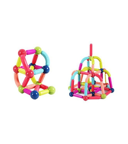 Piese Magnetice pentru Copii, Flippy, Set din 64 de Piese de diferite Culori, Constructor Magnetic cu Posibilitatea de a Construii forme Nelimitate, Multicolor