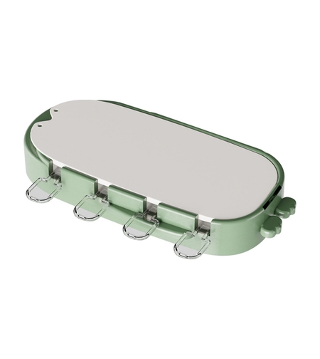 Forma pentru inghetata Flippy, 4 compartimente, forme cu animalute, materialsilicon si ABS, 21 x 12.8 x 3cm, verde