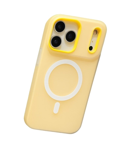 Husa Telefon Jelly Magnetic 2in1, Vafy, Compatibila cu Apple iPhone 17 Pro, din PC+TPU, Magsafe, Finisaj Mat, Portocaliu