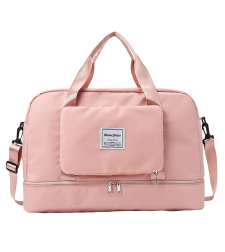 Geanta Pliabila, Flippy, pentru Voiaj, Buzunare Multiple, de Mana, Impermeabila, Material Textil, Capacitate 8 Kg, Dimensiune Deschisa 42x28x10 cm, Roz
