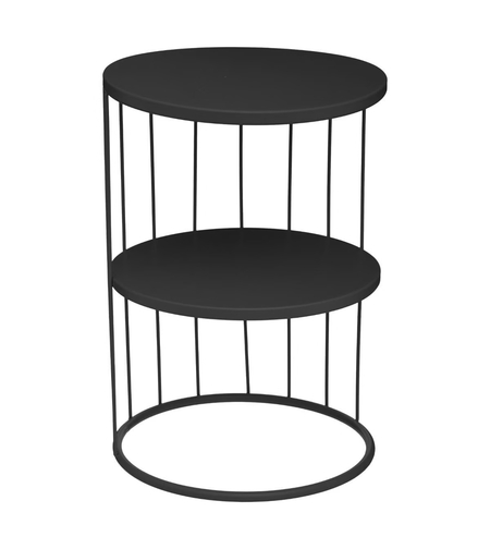 Masuta de cafea Atmosphera Kobu, metal, pe 2 nivele, 36x52 cm, negru