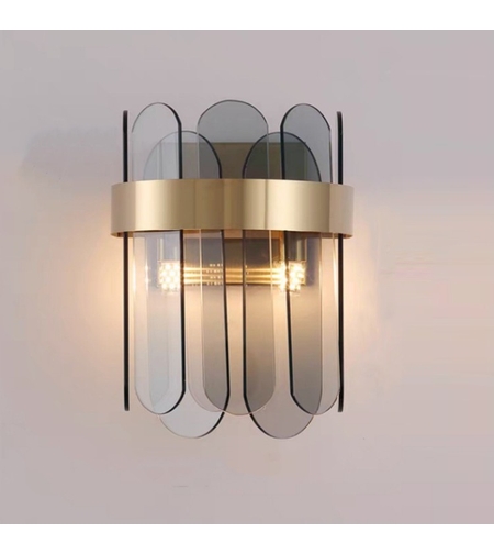 Lampa de Perete in Interior, Flippy, Lampa de Lux pentru Decor de Interior, Corp de Iluminat Tip aplica, din Inox Auriu si Cristal, Lumina Calda Rece Neutra, 25 x 20 cm, Ideal pentru Camere Mici si Medii, Negru Auriu