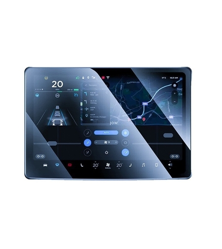 Folie de Sticla Securizata, Flippy, Compatibila cu Tesla Model 3 / Tesla Model Y, Ecran Frontal, Anti Blue-Ray, 4K Ultra HD, Anti-amprenta, 2.5D, Transparent