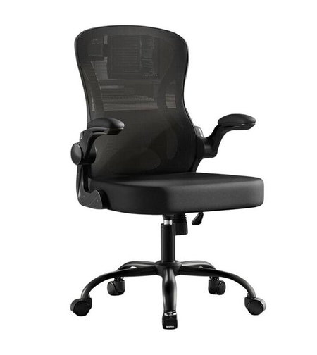SONGMICS Scaun de birou ergonomic, reglabil pe inaltime, suport lombar, functie balans, 60x60x105 cm, negru