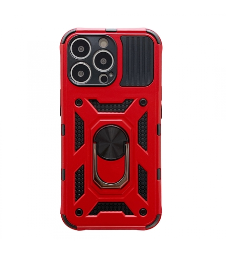 Husa de protectie Vafy compatibila cu Apple iPhone 13 Pro Defender Model 4 cu suport,Rosu