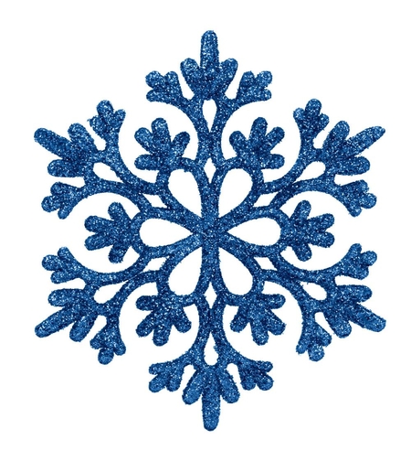 Decoratiune brad fulg de zapada, set 12 bucati, 10cm, albastru