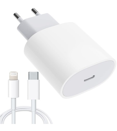 Incarcator compatibil cu iPhone, USB Type-C, Fast charge, Putere 20W, Flippy, Alb