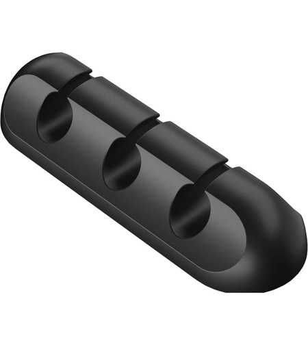 Organizator Cabluri, Flippy, Cable Clips, Fixare Dublu Adeziv, Silicon, 3 Sloturi, Negru