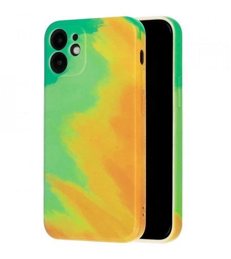 Husa protectie Vafy compatibila cu Apple iPhone 11 Pro Tpu Ombre, Verde/Portocaliu