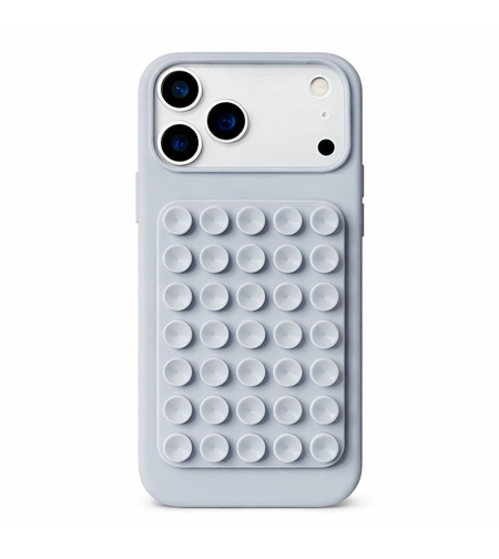 Husa din Silicon pentru iPhone 17, Vafy, Carcasa de Protectie cu Ventuze, din Cauciuc Moale Rezistenta la Socuri, Gri