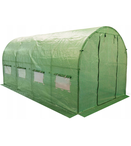 Sera de gradina, tip tunel cu cadru metalic, 300x600cm, verde, 18 mp