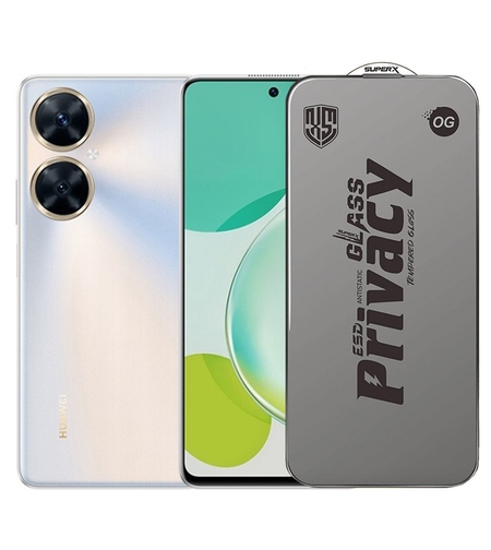 Folie de Protectie pentru Huawei Enjoy 60, Vafy, Sticla Securizata ESD Antistatica, Super-X Privacy OG, Margini Negre, 0.30 mm, Transparent Inchis