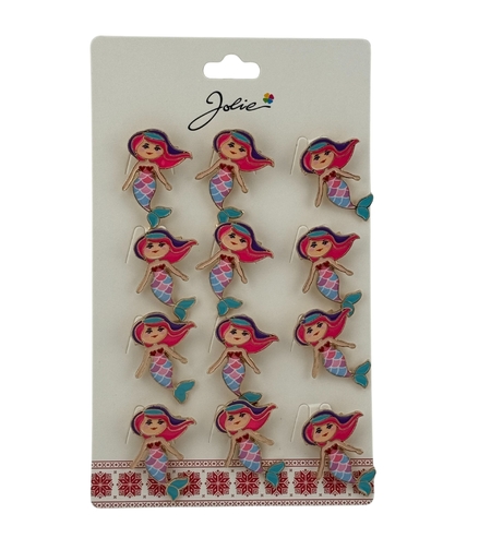 Set 12 Brose Martisor pentru Copii, Jolie, Model Sirena, Multicolor