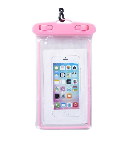 Husa subacvatica Zip Waterproof Flippy, Snowproof, Universala, Impermeabila, cu Snur, pentru telefon sau documente, Roz