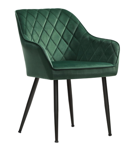 SONGMICS Scaun living tapitat din catifea cu cotiere, sarcina 110 kg, 63x60x85 cm, verde