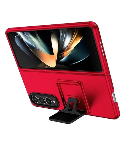 Husa de protectie Vafy, Pliere Tridimensionala, Multifunctionala, PC, pentru Samsung Galaxy Z Fold 4 5G, Rosu