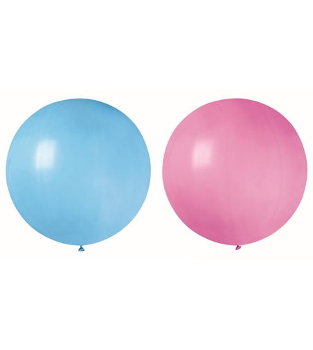 Set 2 Baloane din Latex, Flippy, Model Party Jumbo, 90 cm, Roz si Bleu, 35 g