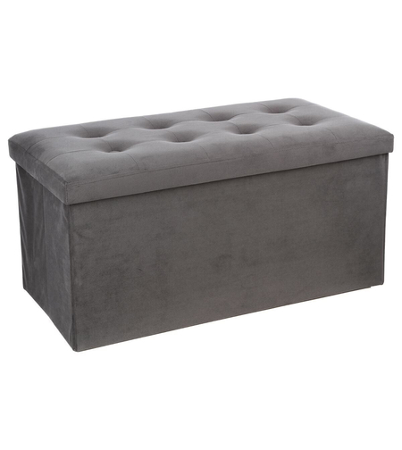 Taburet dublu pliabil Atmosphera Lysandre, MDF si poliester, 76x38x38 cm, gri