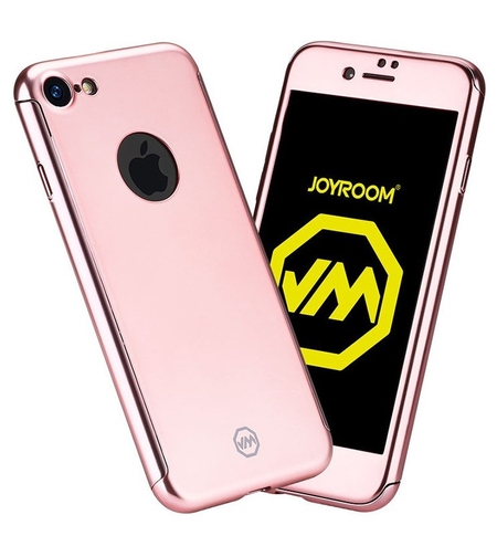 Husa Apple iPhone 6+/6S+ Joyroom (Fata + Spate) Roz Auriu + Folie de protectie