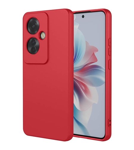 Husa de Protectie, Vafy, pentru Oppo Reno 11 F, Liquid Silicone, cu Microfibra pe Interior, Protectie Antisoc, Compatibil Incarcare Wireless, Rosu
