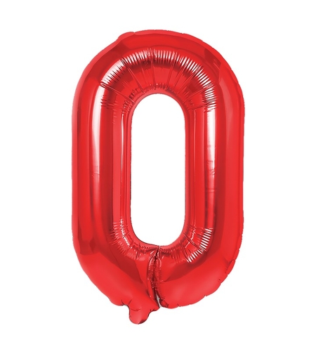 Balon Folie Metalizata Litera O, Flippy, 40 cm, Umflati cu Heliu sau Aer, Ambalaj Individual, Pai inclus, Rosu