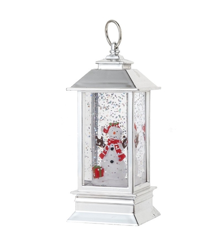 Decoratiune Luminoasa, Flippy, Felinar de Craciun, cu Lumina LED, Ornament Model Om de Zapada, 5.3x5.3x13 cm, Alb