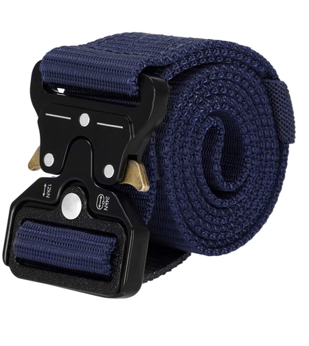 Curea centura Tactical Combat pentru barbati 3.5 x 125 cm, rezistent, albastru inchis