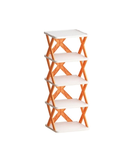 Organizator de Pantofi, Flippy, 5 Straturi, din ABS, Suport Modular, 65.5 x 24 x 26 cm, Portocaliu