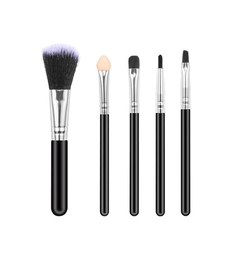 Set 5 Pensule de Machiaj, Flippy, de Voiaj, pentru Fard si Pudra, din Par Sintetic, Negru