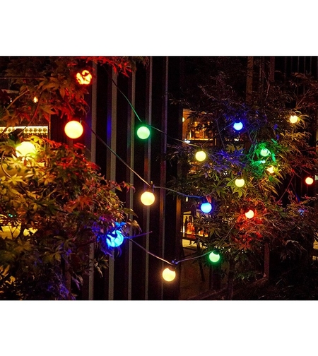 Instalatie Craciun, 5 metri, 10 Becuri LED rotunde, pentru exterior cu incarcare la sursa de curent, Vafy