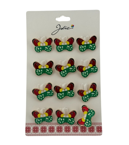 Set 12 Brose Martisor pentru Copii, Jolie, Model Fluture, Multicolor