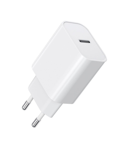 Incarcator Retea Fast Charge, Flippy, Incarcator Standard European Power Delivery 20 W, Compatibil cu iPhone 8-14, Alb